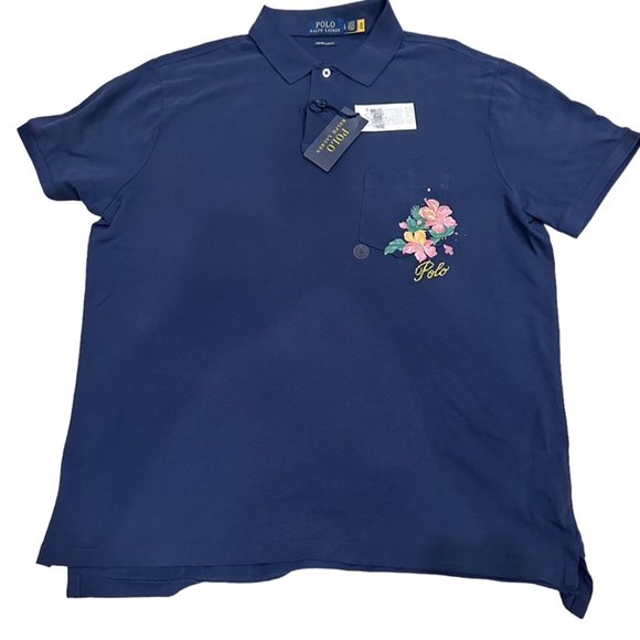 Polo Ralph Lauren Other - Polo Ralph Lauren Custom Slim Fit Floral Mesh Polo Shirt, Large Size, NWT
